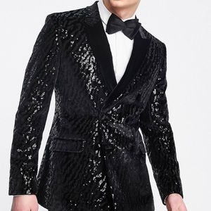 Velvet sequin suit jacket